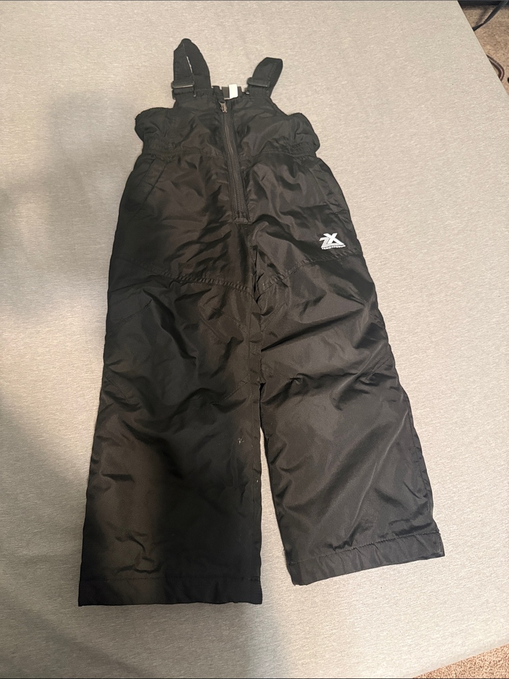 ZeroXposur Black Insulated Kids Snow Overalls with Adjustable Straps